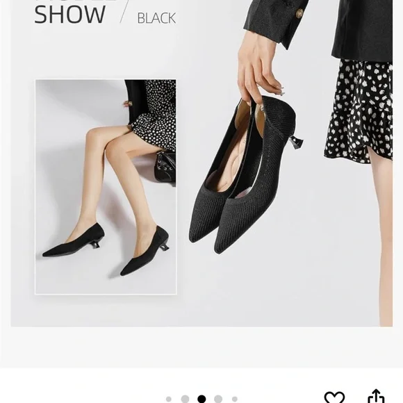 Semwiss Women's Low Heel Classic Pumps Pointed Toe Kitten Heels Shoes - Picture 8 of 9